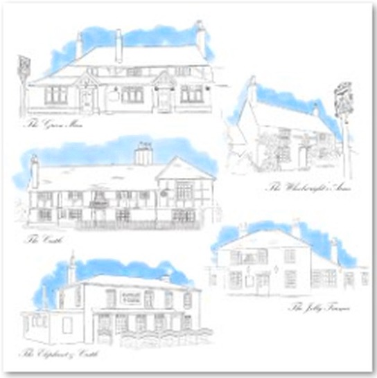 Pubs of Hurst greeting card